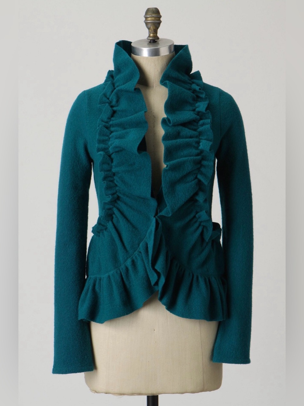 Anthropologie Charlie & Robin Wrapped in Ruffles Cardigan
